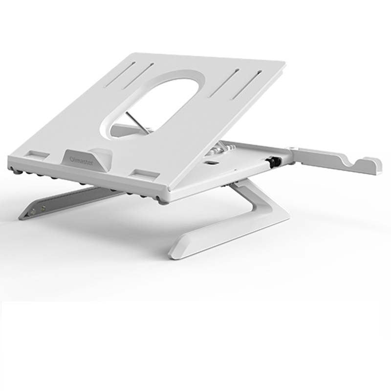 Adjustable Aluminium Laptop Stand in Silver – Sleek Foldable Laptop Riser for Better Posture and Airflow