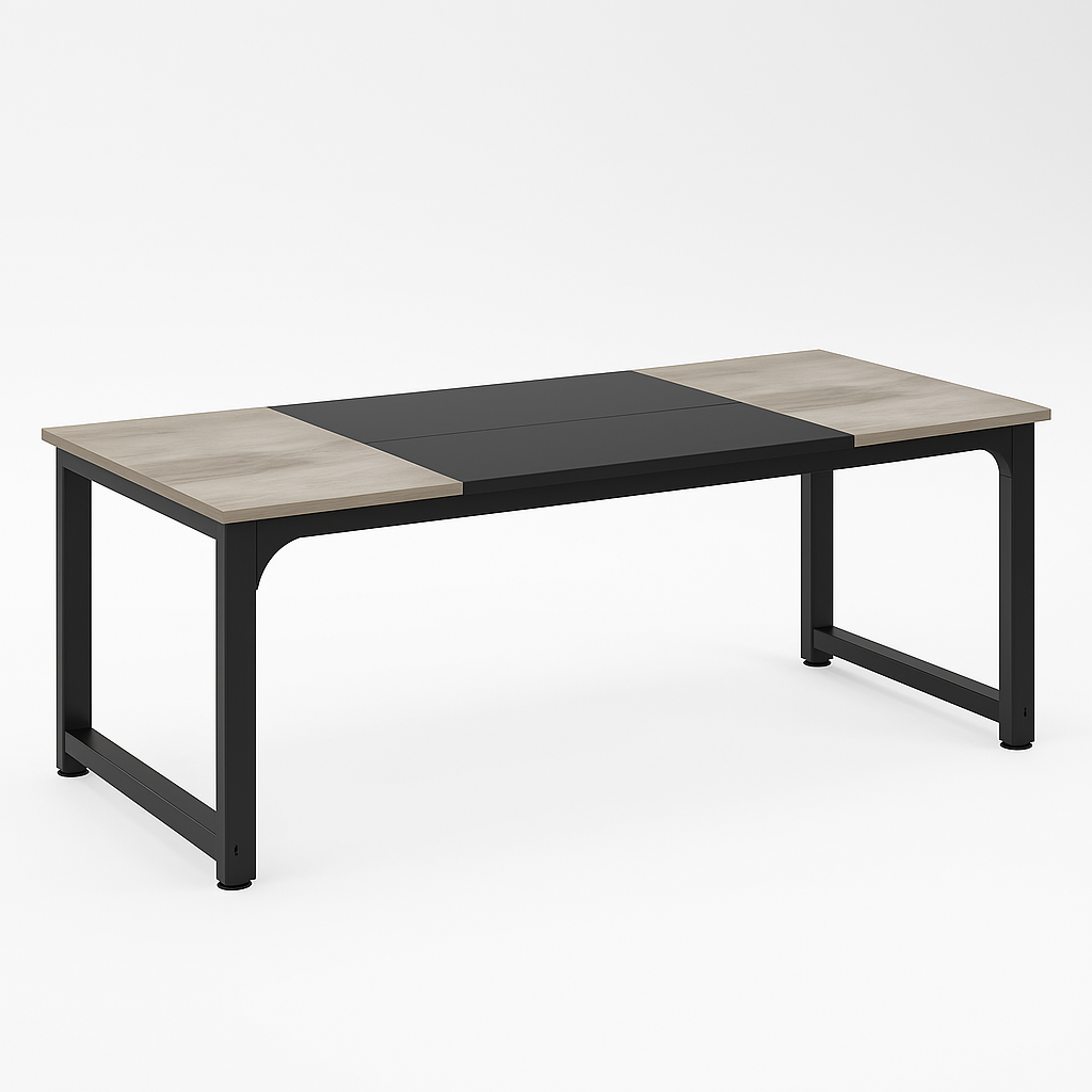Modern Large Computer Desk in Grey – Minimalist Wide Desk for Productivity and Contemporary Interiors