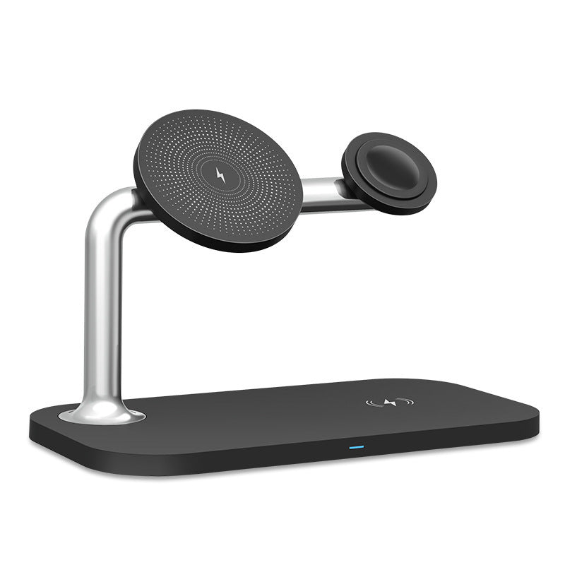 MagCharge Wireless Charging Station in Black – 3-in-1 Magnetic Charger for iPhone, Apple Watch, and AirPods