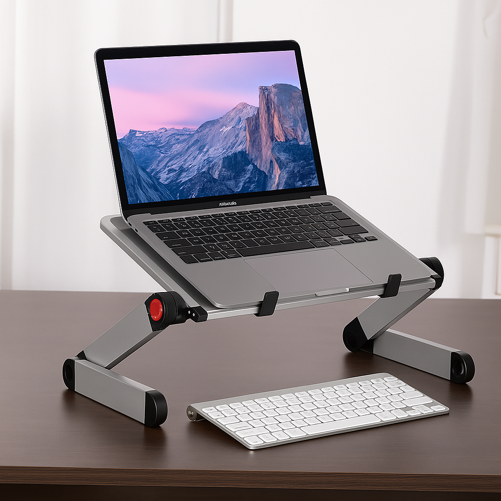 Foldable Ergonomic Desk Tablet Holder - Adjustable, Portable