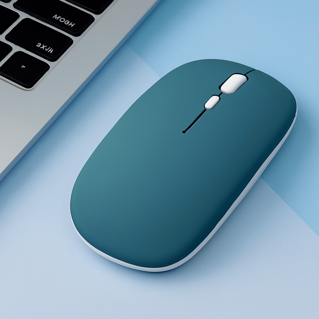 Silent Bluetooth Wireless Mouse in Green – Compact Low-Noise Mouse for Work and Study Setups