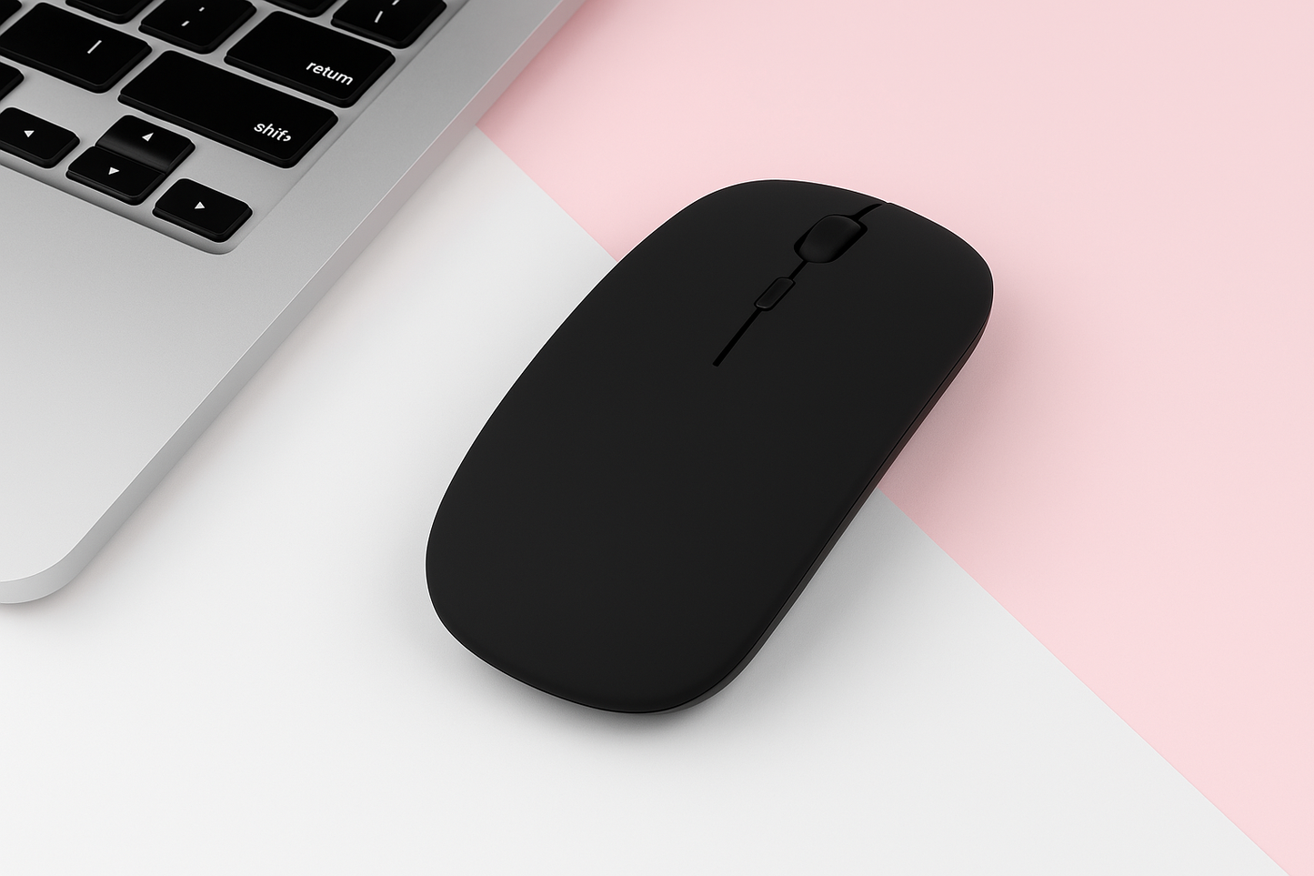 Silent Bluetooth Wireless Mouse in Black – Sleek Low-Noise Cordless Mouse for Laptop and Office Use