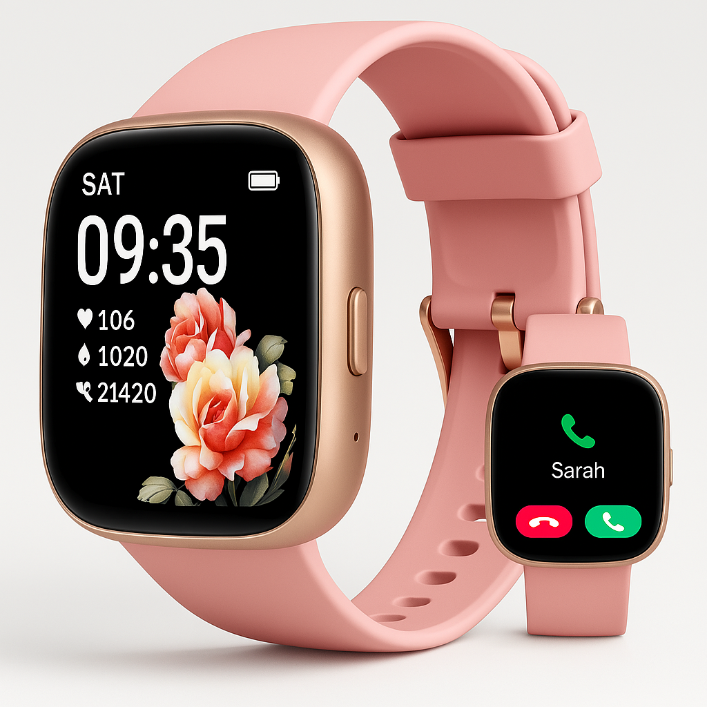 TOOBUR Elite Smartwatch in Pink – Stylish Wearable with Fitness Features for Wellness and Everyday Use