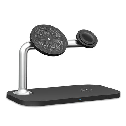 MagCharge Wireless Charging Station in Black – 3-in-1 Magnetic Charger for iPhone, Apple Watch, and AirPods