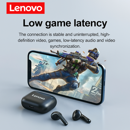 Lenovo LP40 Earbuds in Black – Compact Wireless Bluetooth Earbuds with Sleek Design and Clear Sound