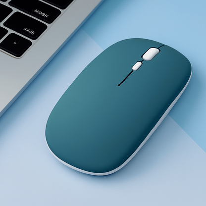 Silent Bluetooth Wireless Mouse in Green – Compact Low-Noise Mouse for Work and Study Setups