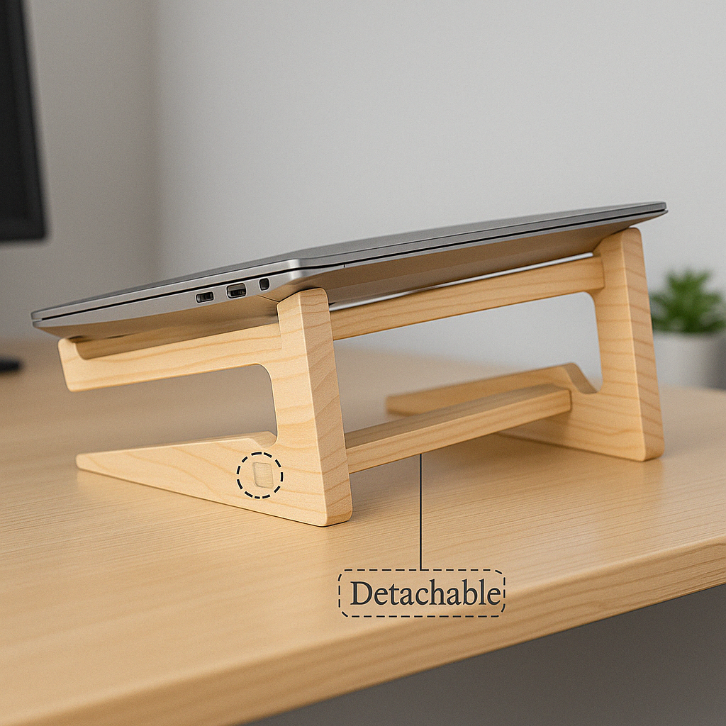 Natural Wooden Laptop Holder - Urban Marketplace 