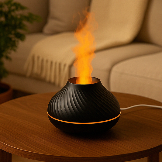 LumoMist Glow Diffuser: LED Flame Mist for Calm & Focus