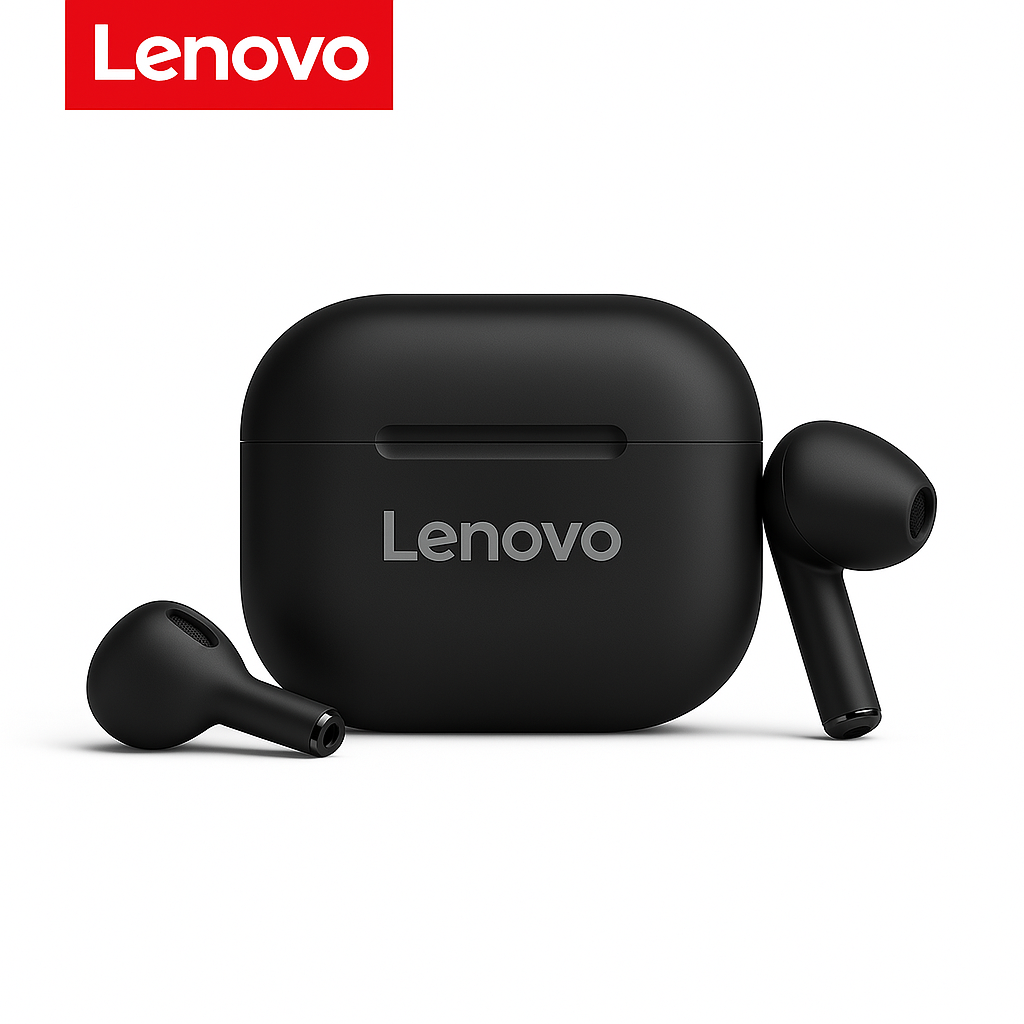 Lenovo LP40 Earbuds in Black – Compact Wireless Bluetooth Earbuds with Sleek Design and Clear Sound