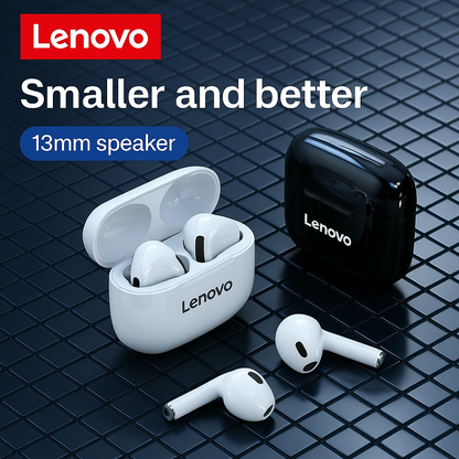 Lenovo LP40 Earbuds in Black – Compact Wireless Bluetooth Earbuds with Sleek Design and Clear Sound