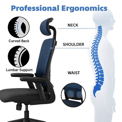 Premium Ergonomic Mesh Office Chair – Breathable Adjustable Desk Chair for Comfort and Posture Support