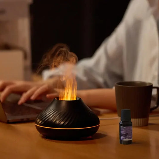 LumoMist Glow Diffuser: LED Flame Mist for Calm & Focus