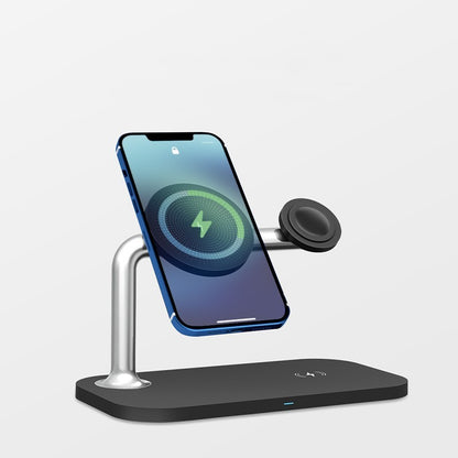 MagCharge Wireless Charging Station in Black – 3-in-1 Magnetic Charger for iPhone, Apple Watch, and AirPods